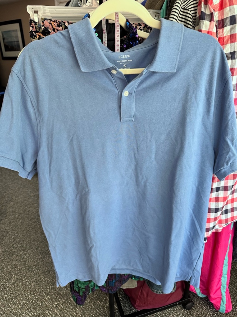 J. Crew Men's Pique Polo in Sky Blue